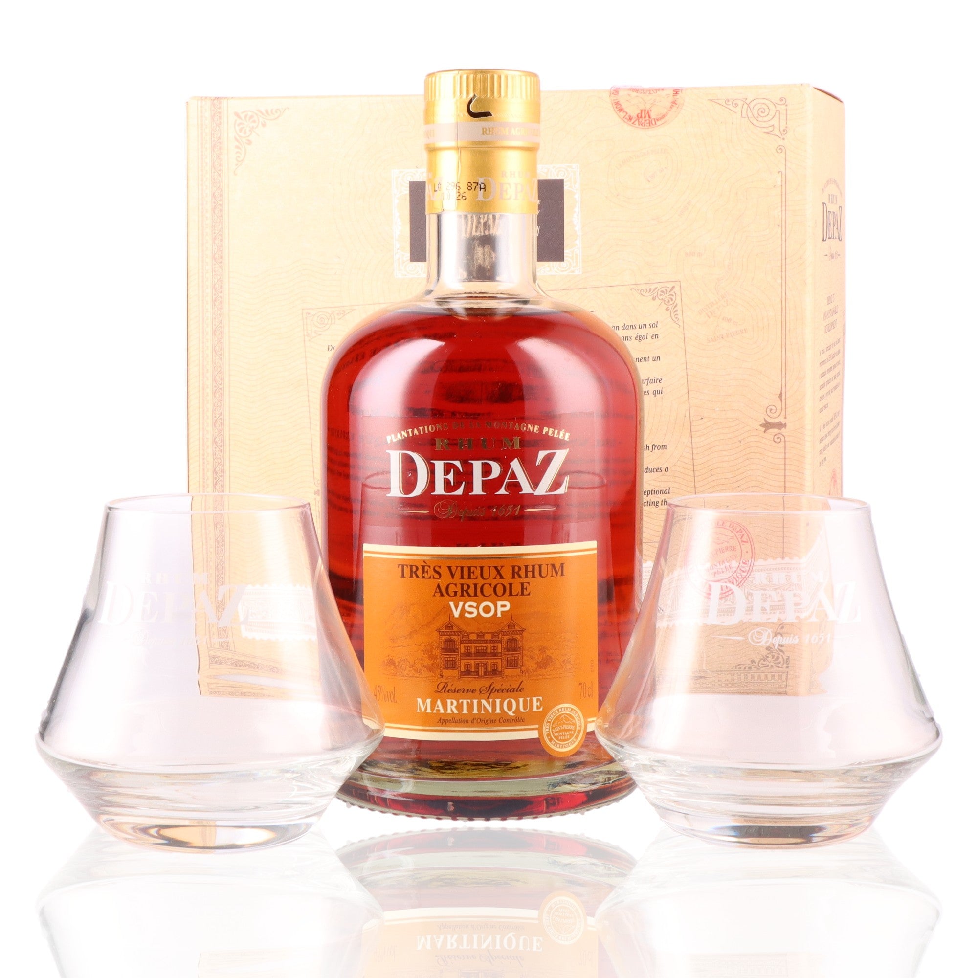 DEPAZ - Coffret VSOP Réserve Spéciale + 2 Verres - 45%
