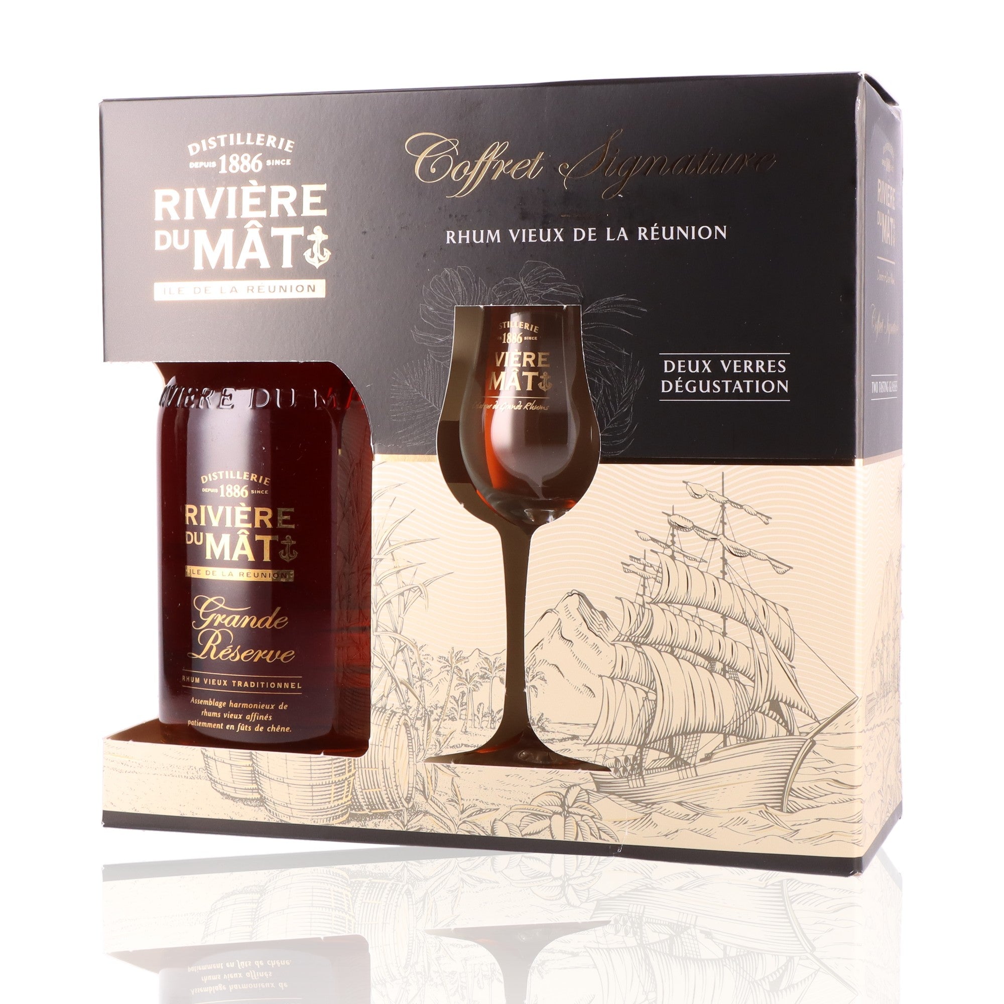 RIVIERE DU MAT - Coffret Grande Réserve + 2 Verres - 40%