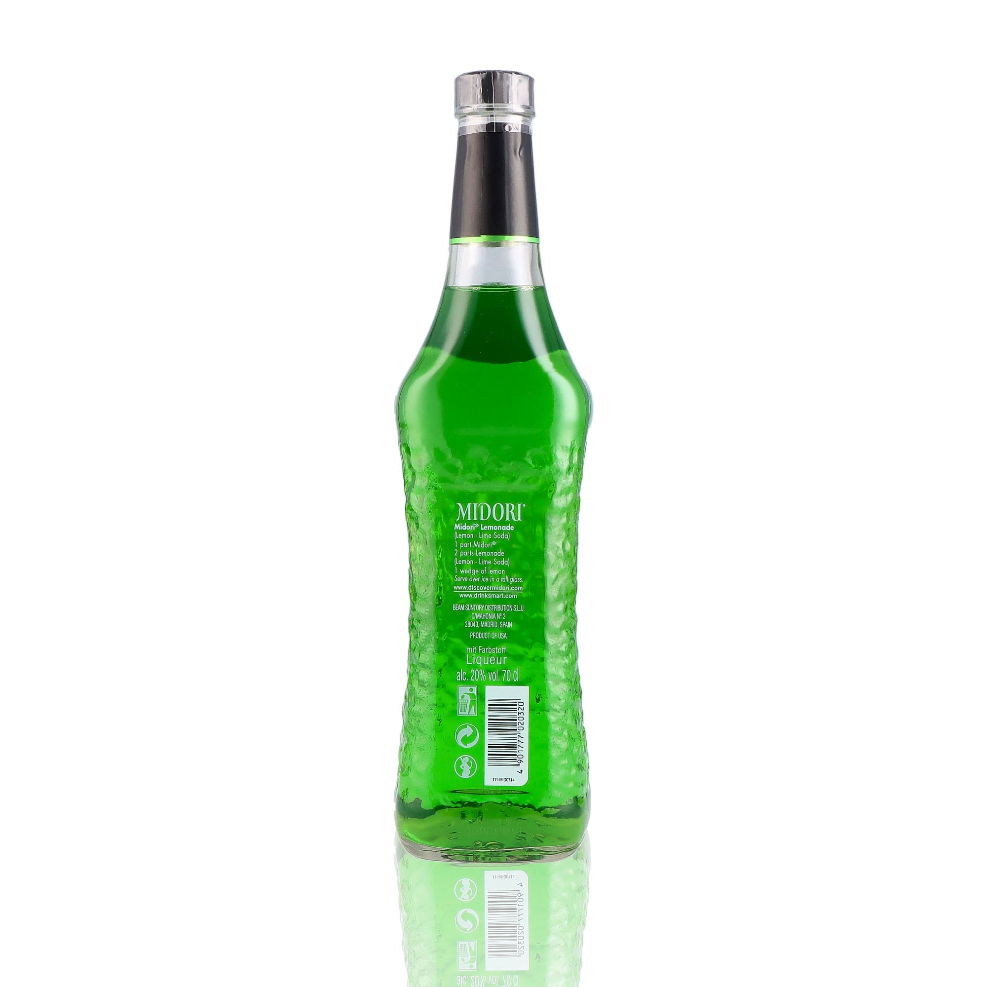 Une bouteille de Liqueur, de la marque Midori, nommée Melon.
