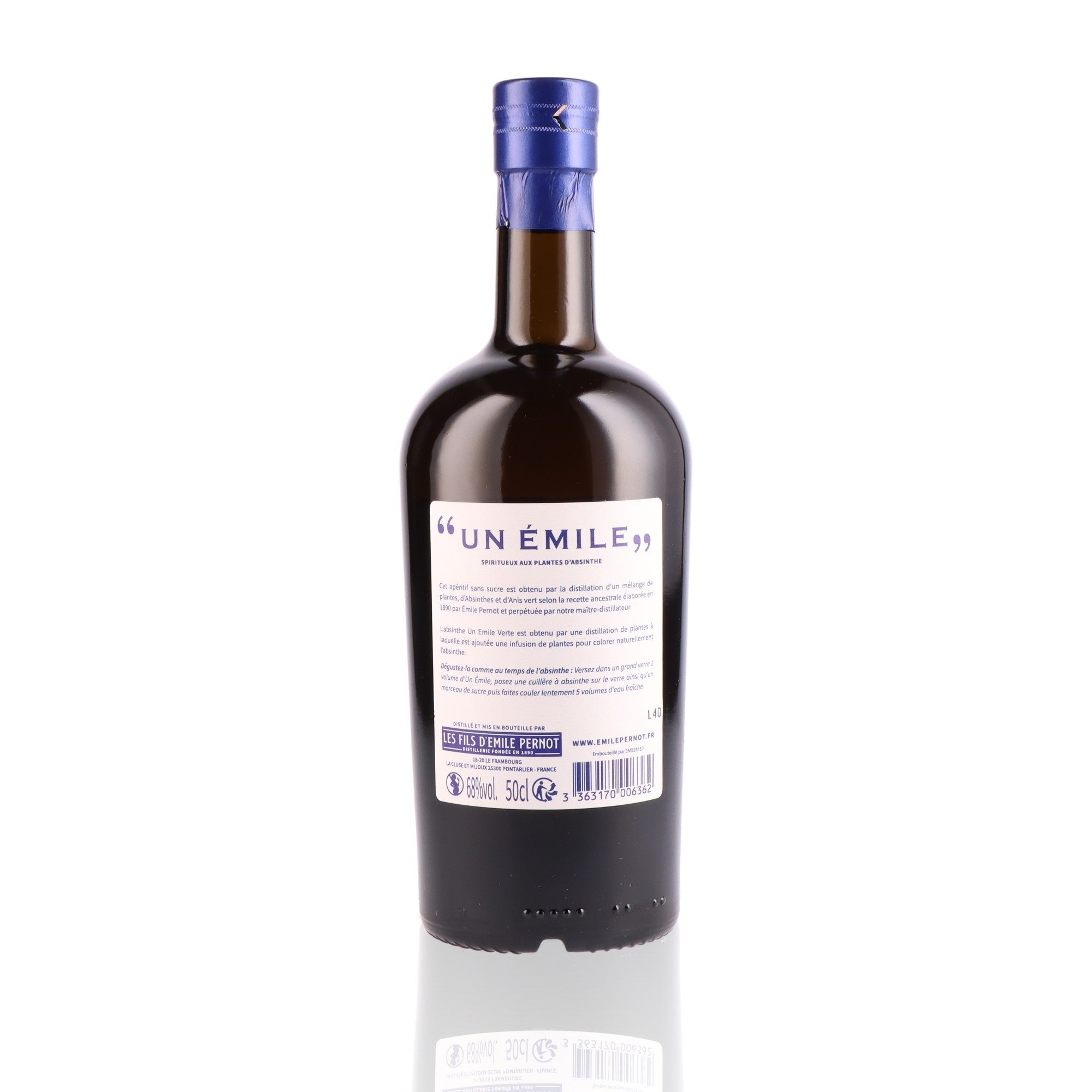 DISTILLERIE LES FILS D'EMILE PERNOT - Abstinthe Verte Un Emile - 68%