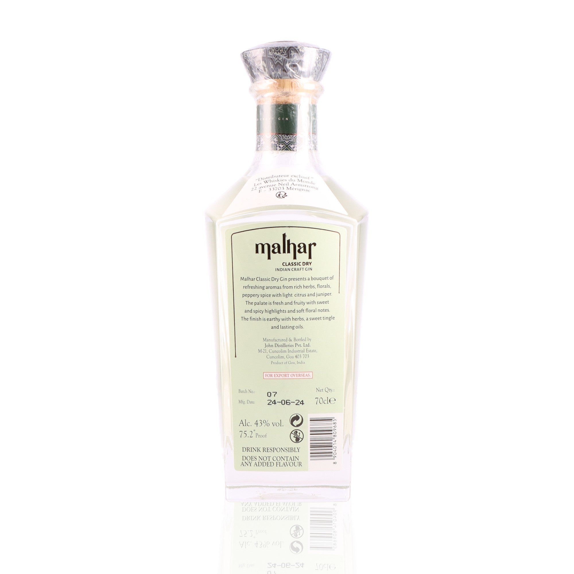 MALHAR - Classic Dry Gin - 43%