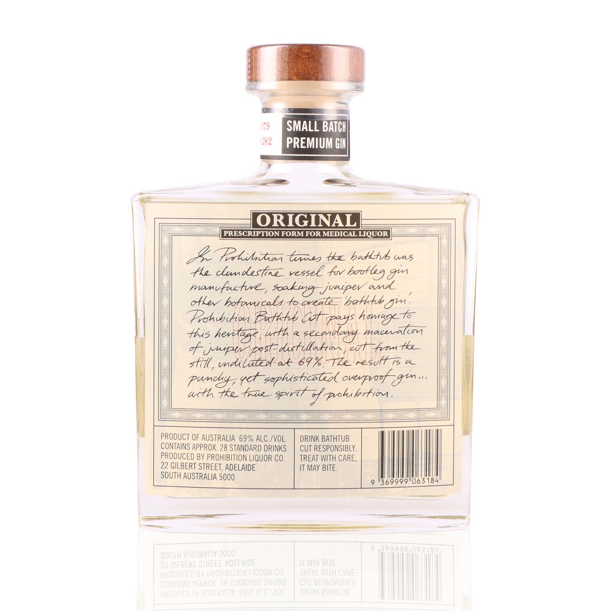 PROHIBITION - Bathtub Cut Gin - 69%