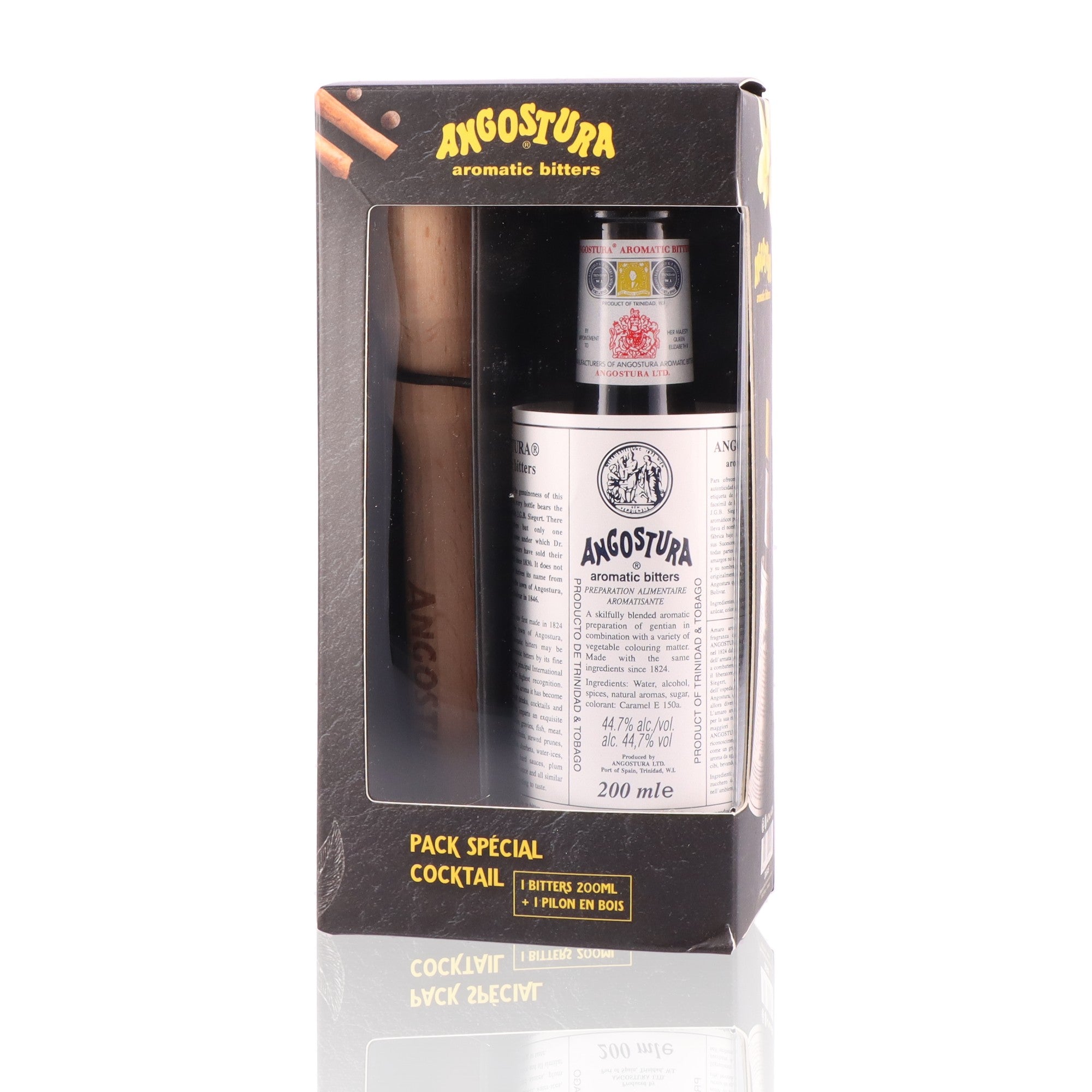 ANGOSTURA - Coffret Aromatic Bitters + 1 Pilon en Bois - 44,7%