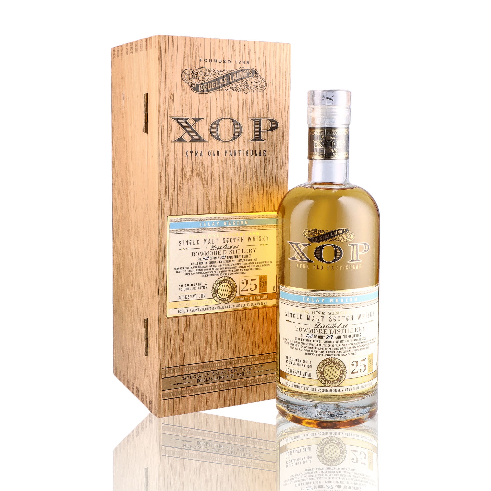 BOWMORE - 25 ans 1997 Antipodes D. Laing - 43%
