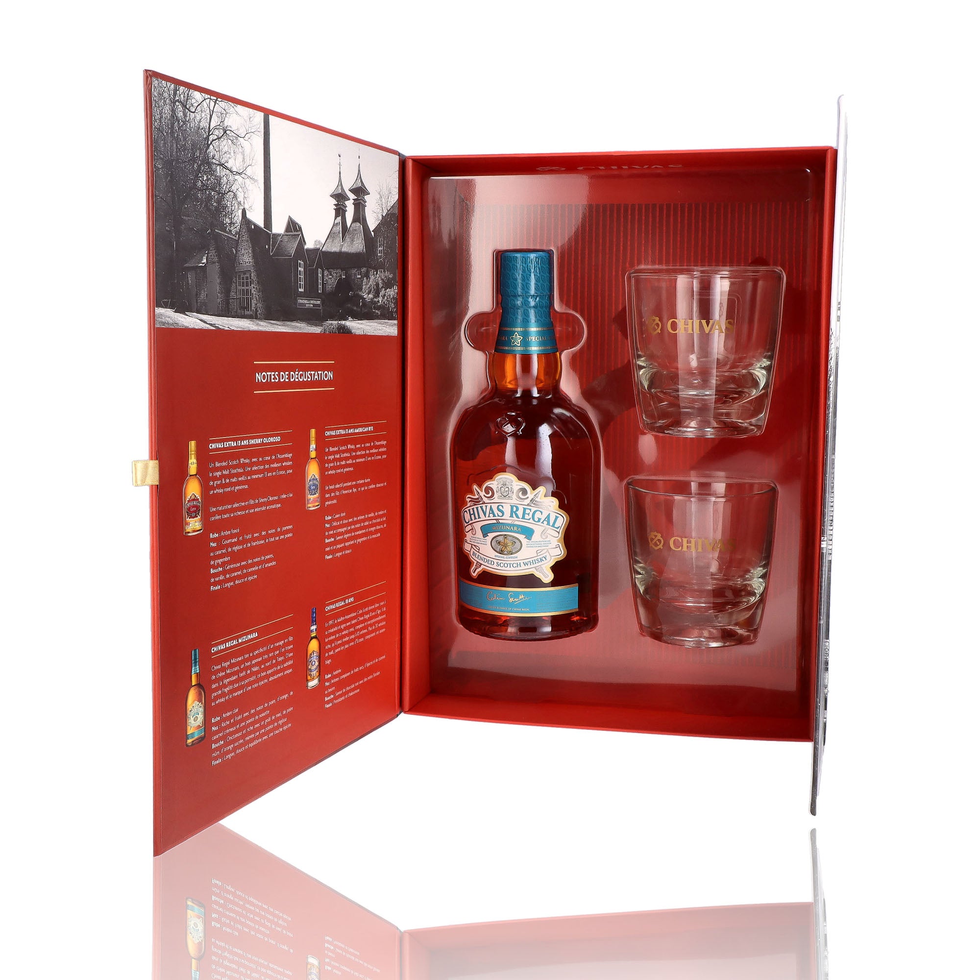 CHIVAS REGAL - Coffret Mizunara + 2 verres - 40%