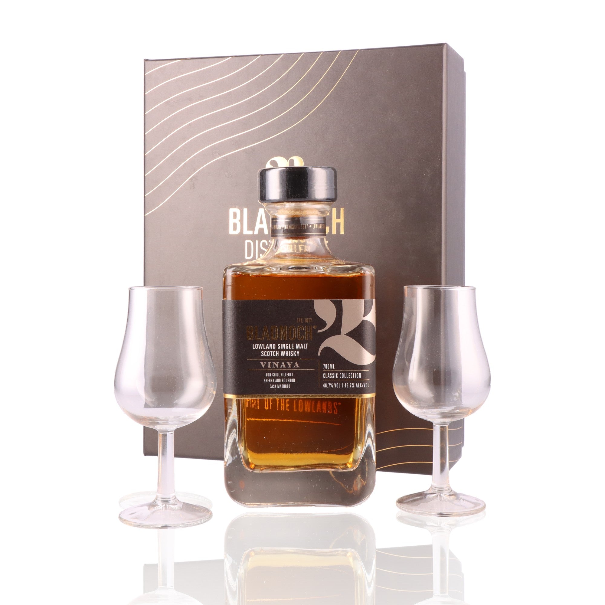BLADNOCH - Coffret Vinaya + 2 Verres - 46,7%