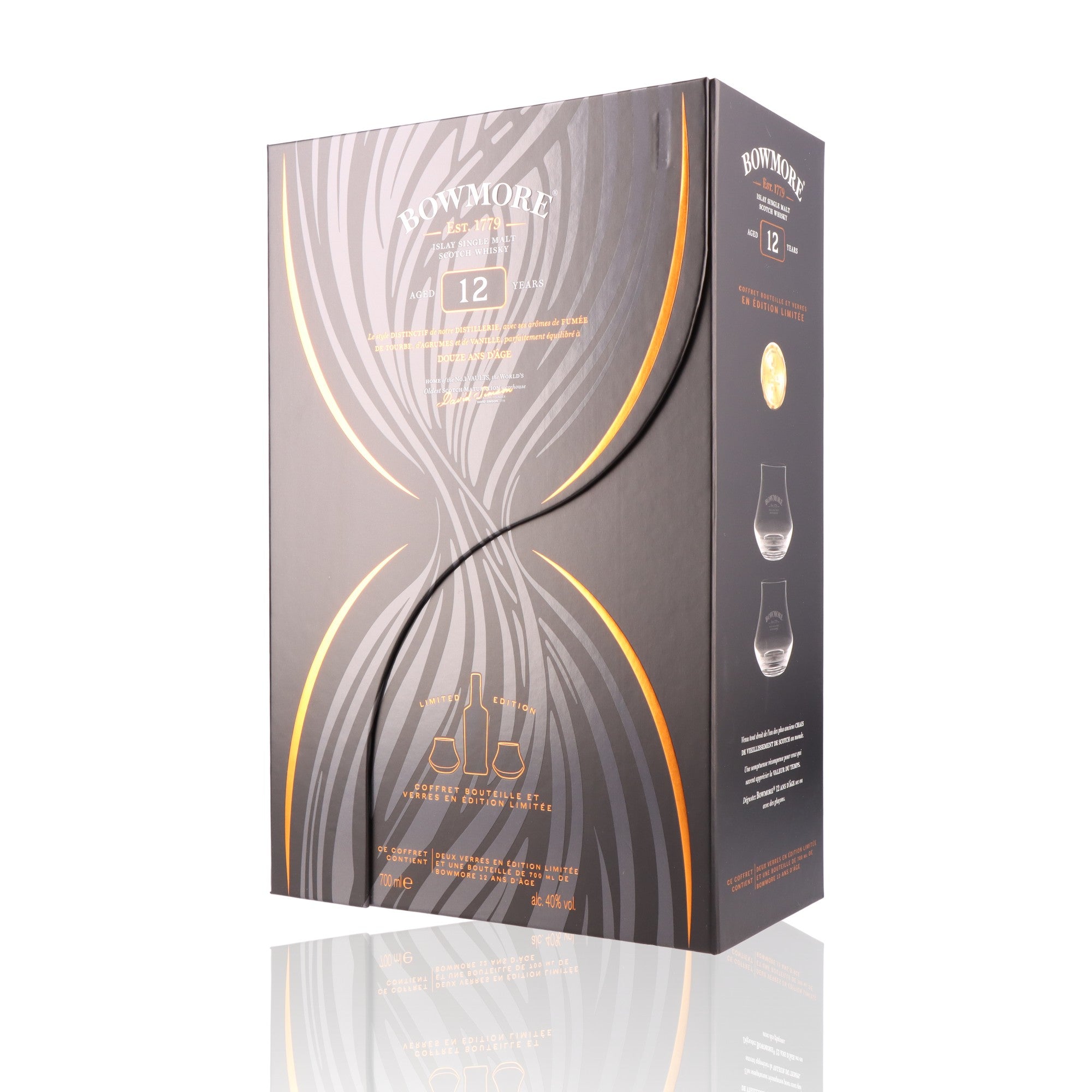 BOWMORE - Coffret 12 ans + 2 Verres - 40%