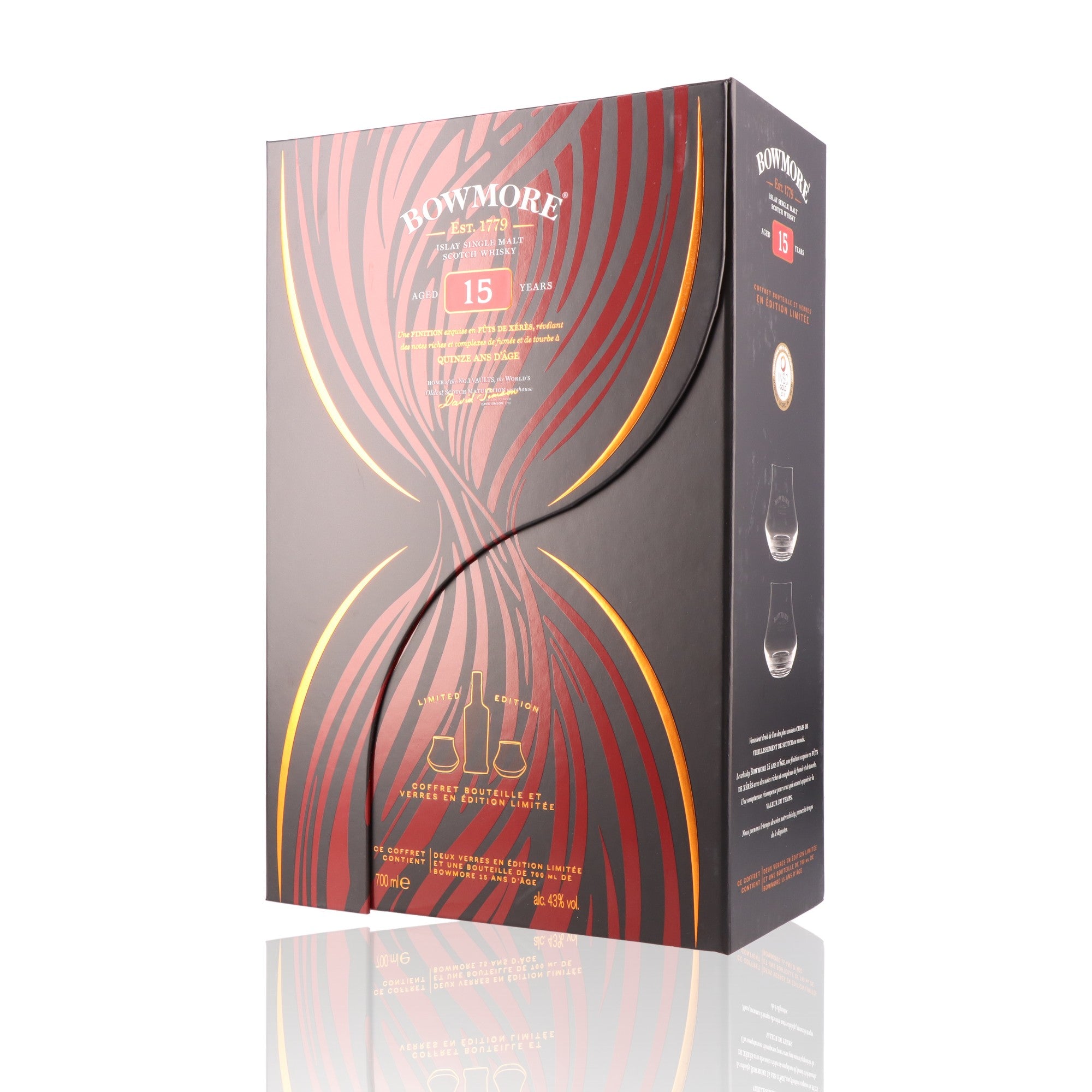 BOWMORE - Coffret 15 ans + 2 Verres - 43%