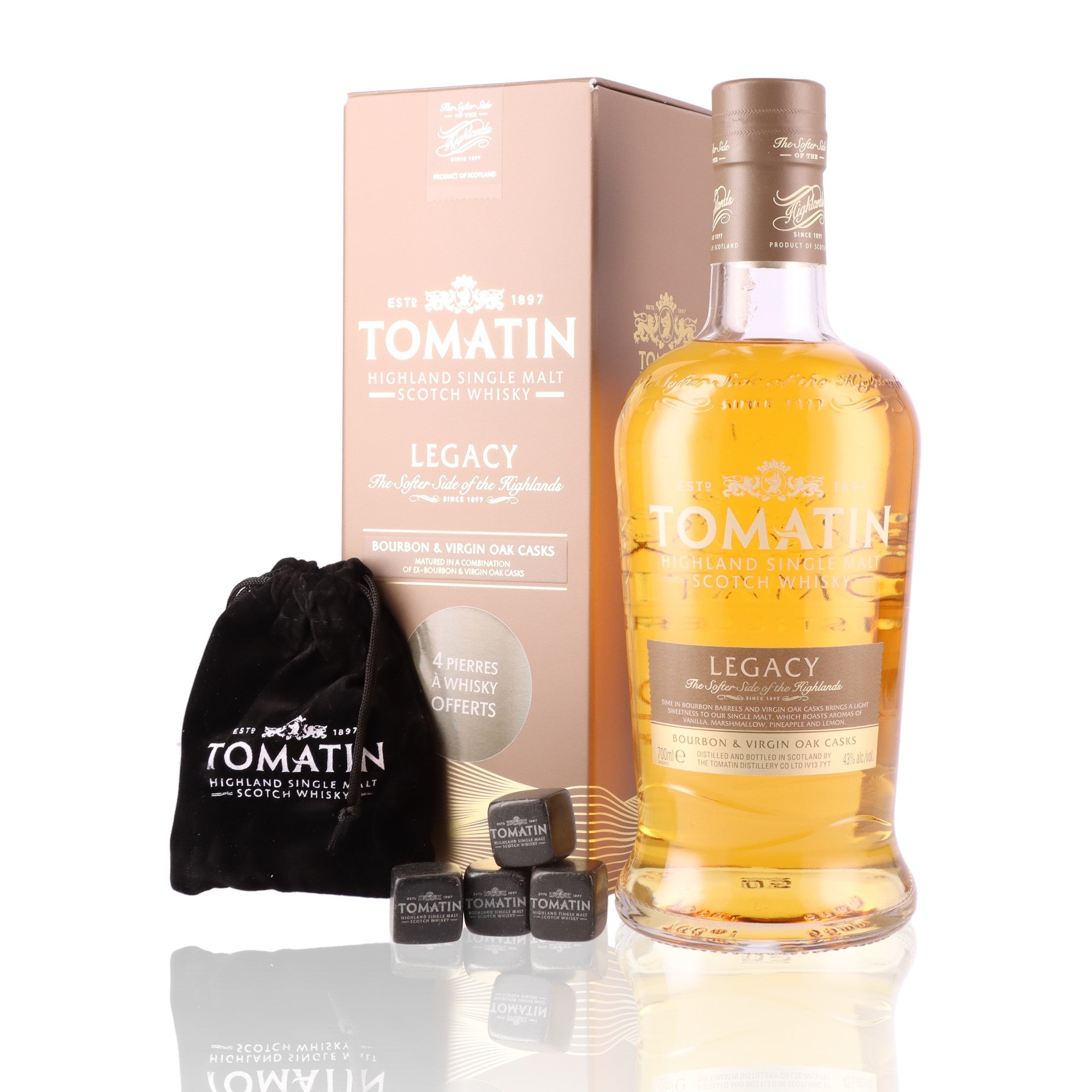 TOMATIN - Coffret Legacy + Pierres à Whisky - 43%
