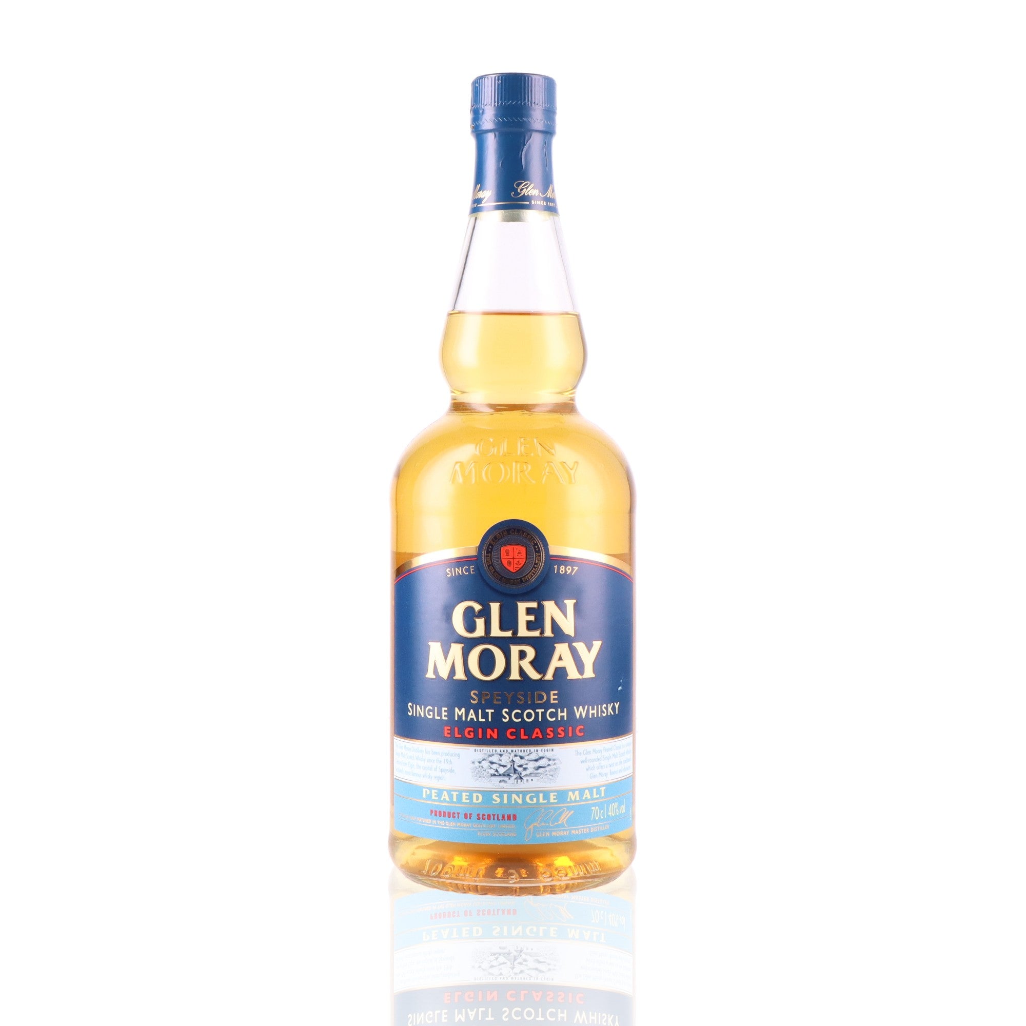 GLEN MORAY - Coffret Elgin Classic Peated + 2 Verres - 40%
