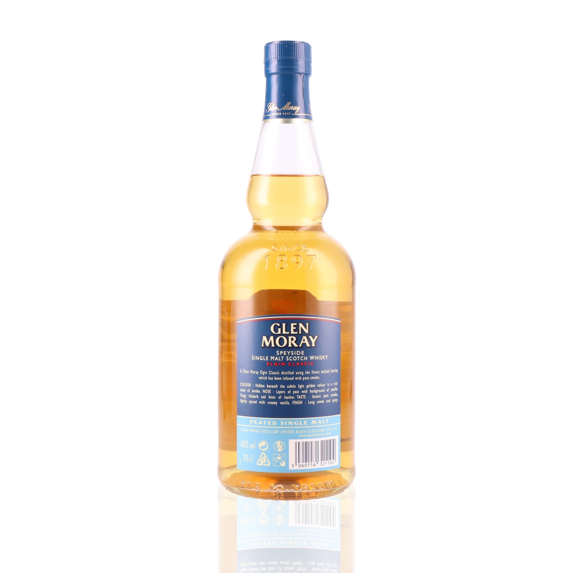 GLEN MORAY - Coffret Elgin Classic Peated + 2 Verres - 40%