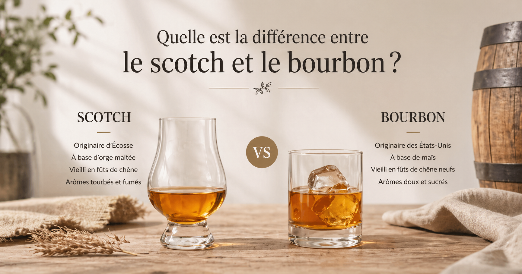Quelle est la différence entre le scotch et le bourbon ?