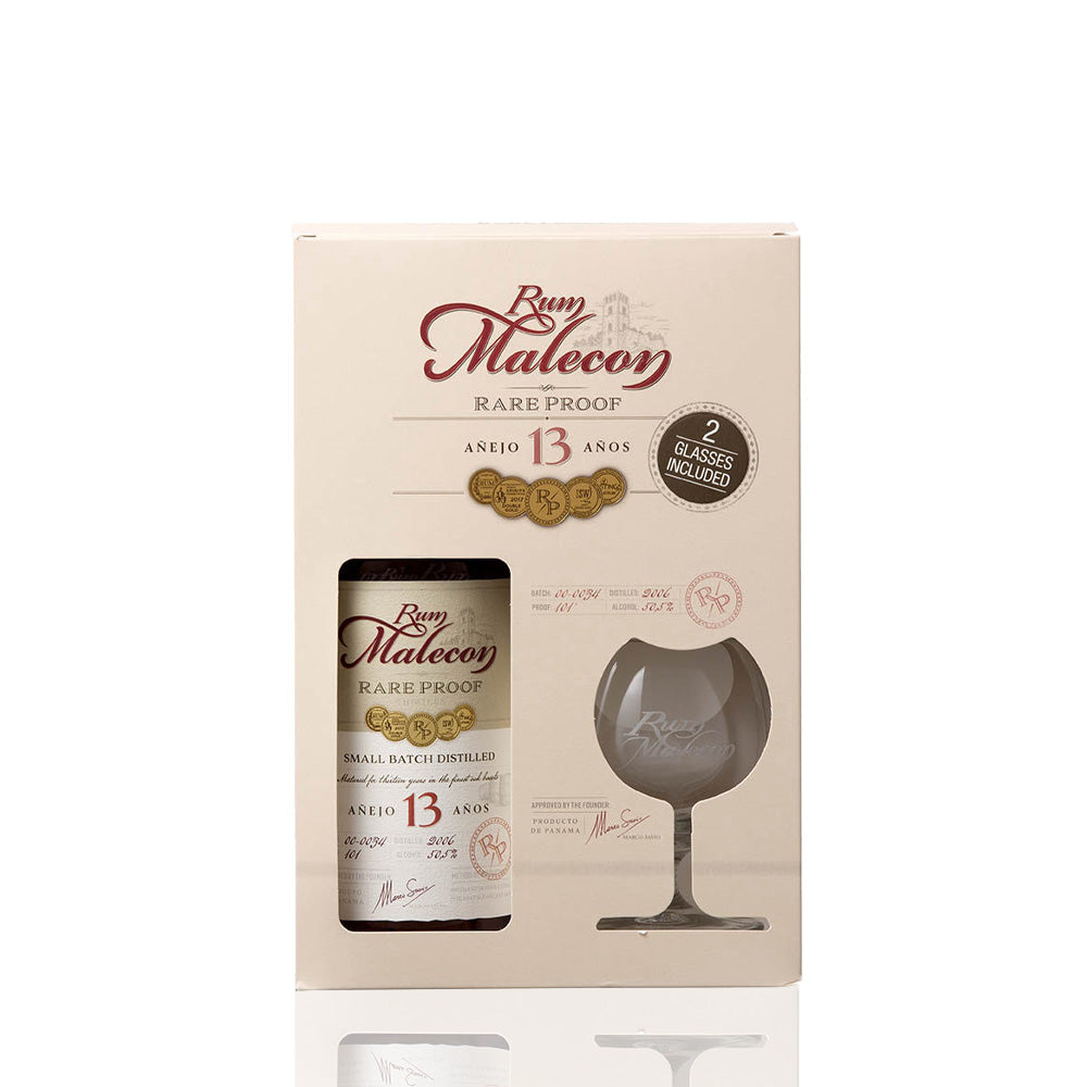 MALECON - Rare Proof 13 + 2 verres - 50,5%