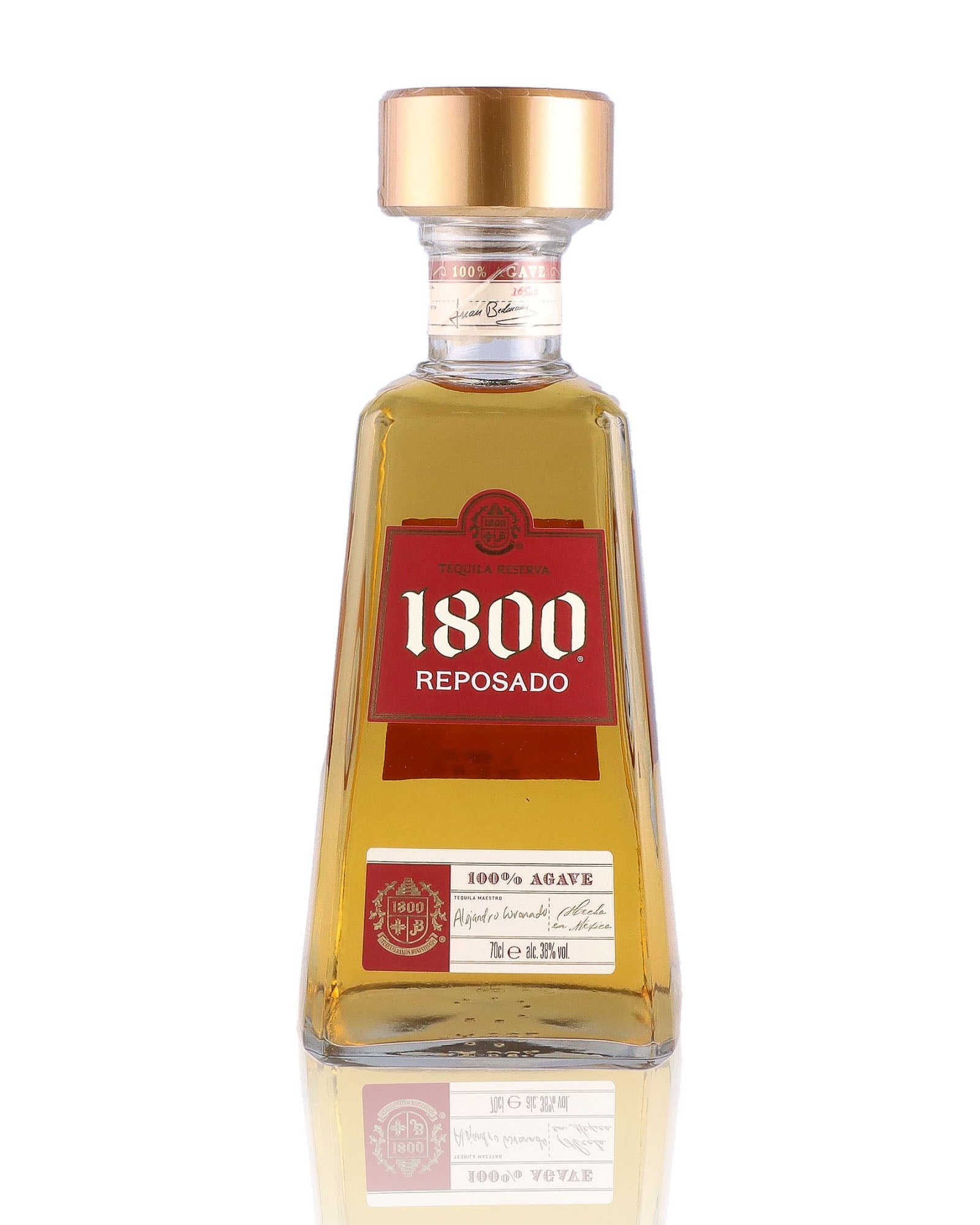 Une bouteille de Tequila, de la marque 1800, nommée Reposado.