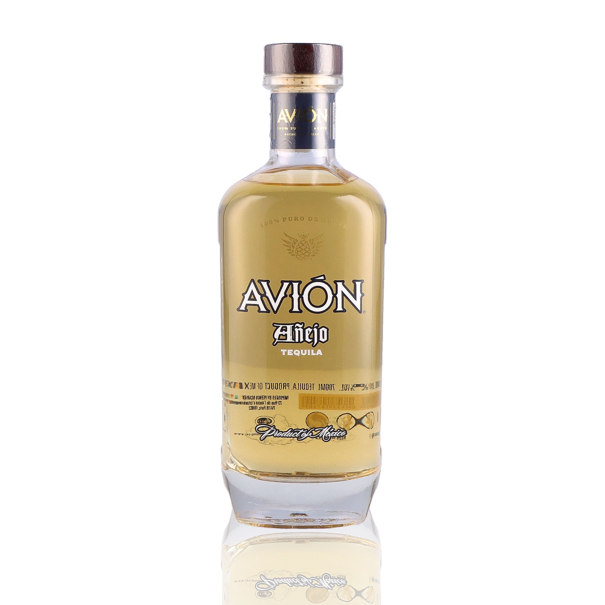Une bouteille de Tequila, de la marque AVIÓN, nommée Añejo.
