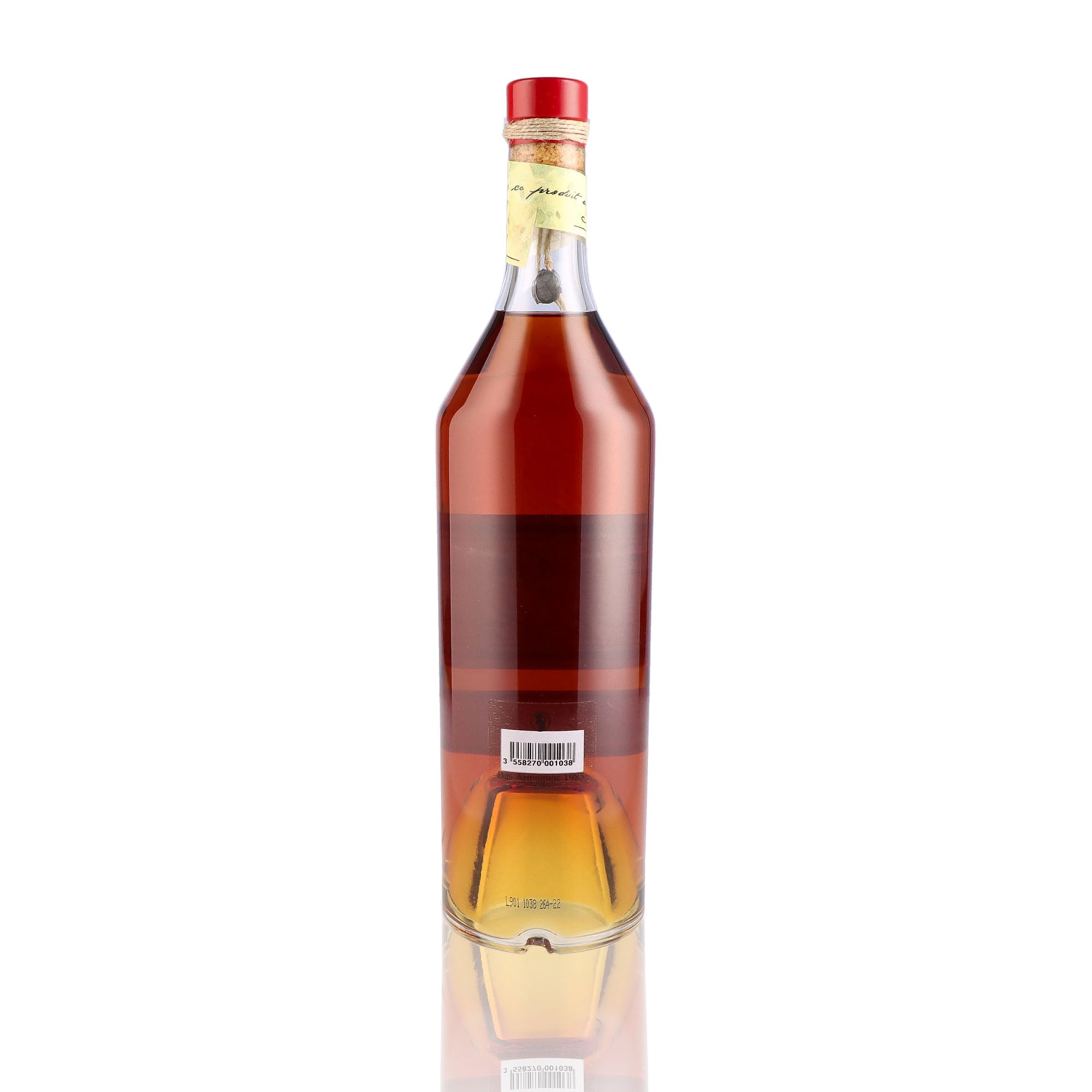 Une bouteille de Bas Armagnac, de la marque Baron Gaston Legrand, du millésime 1985.