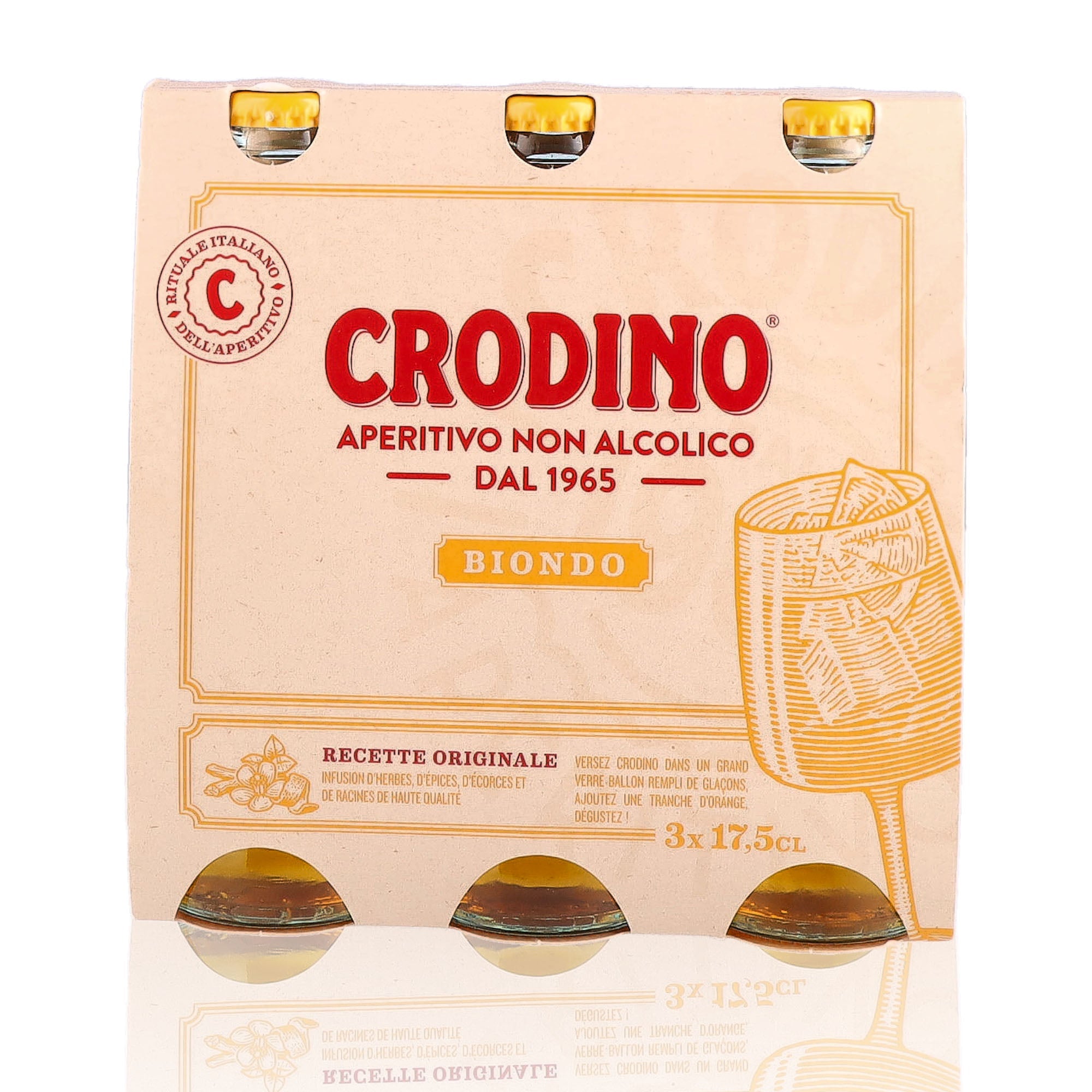 Un pack de 3 bouteilles pour cocktail, de la marque CRODINO.