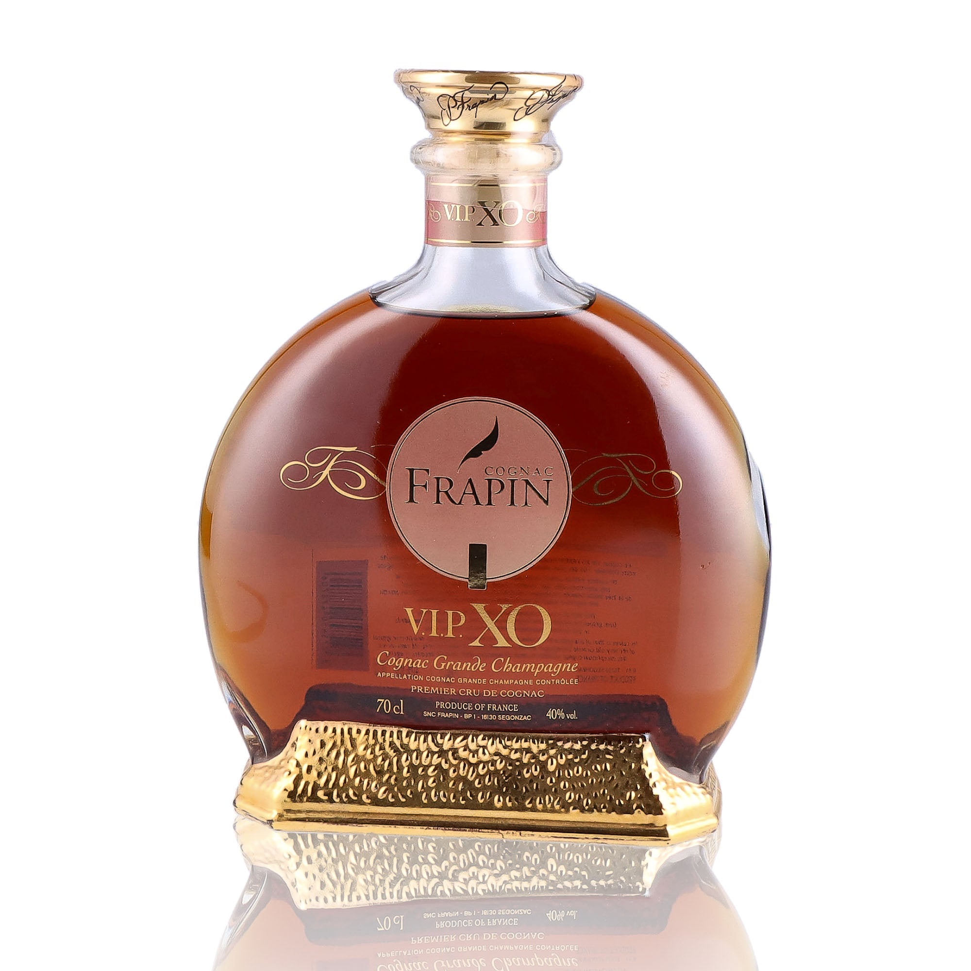 Une bouteille de Cognac, de la marque Frapin, nommée VIP XO.
