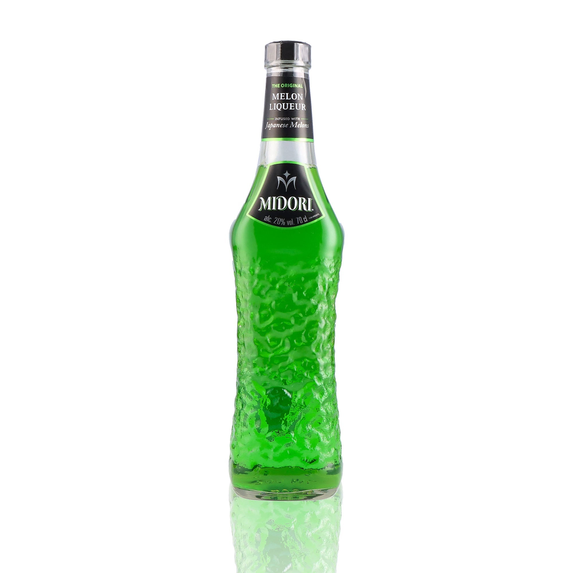 Une bouteille de Liqueur, de la marque Midori, nommée Melon.