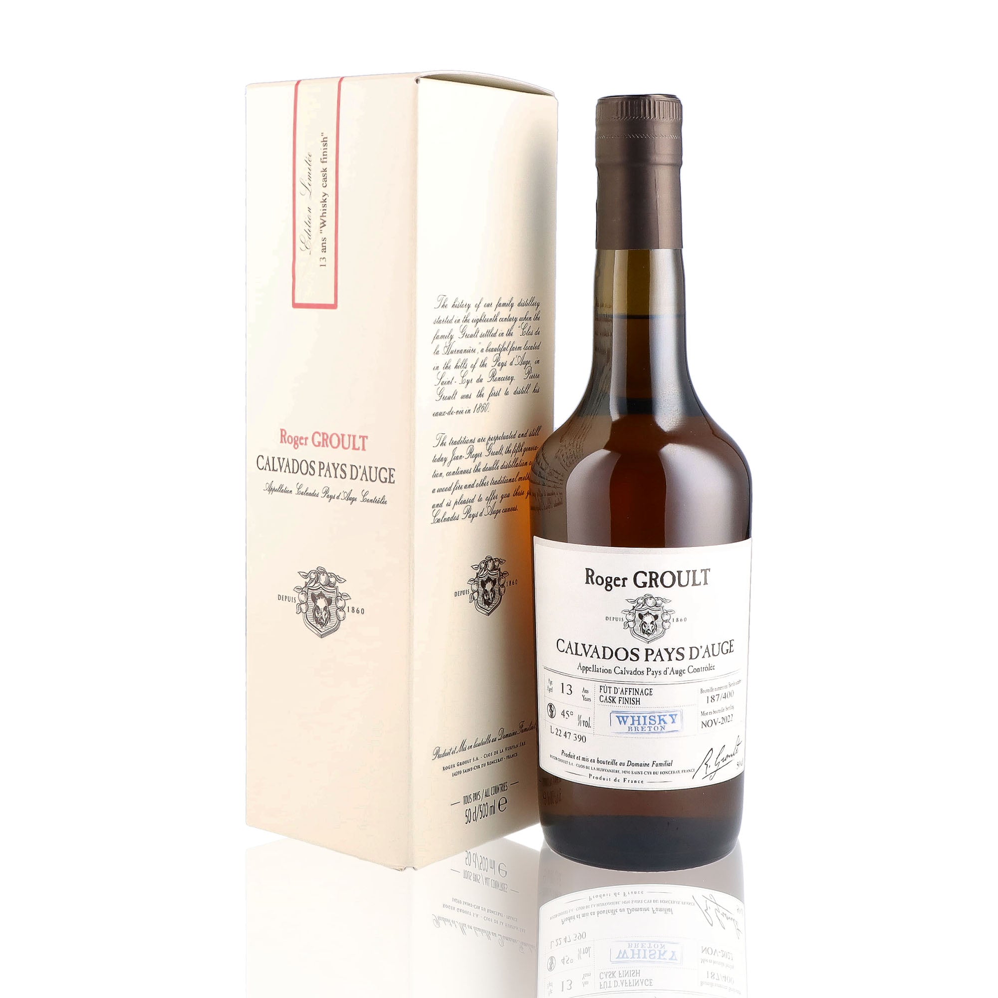 Calvados ROGER GROULT Whisky Cask Finish 13 ans 46% – Whisky