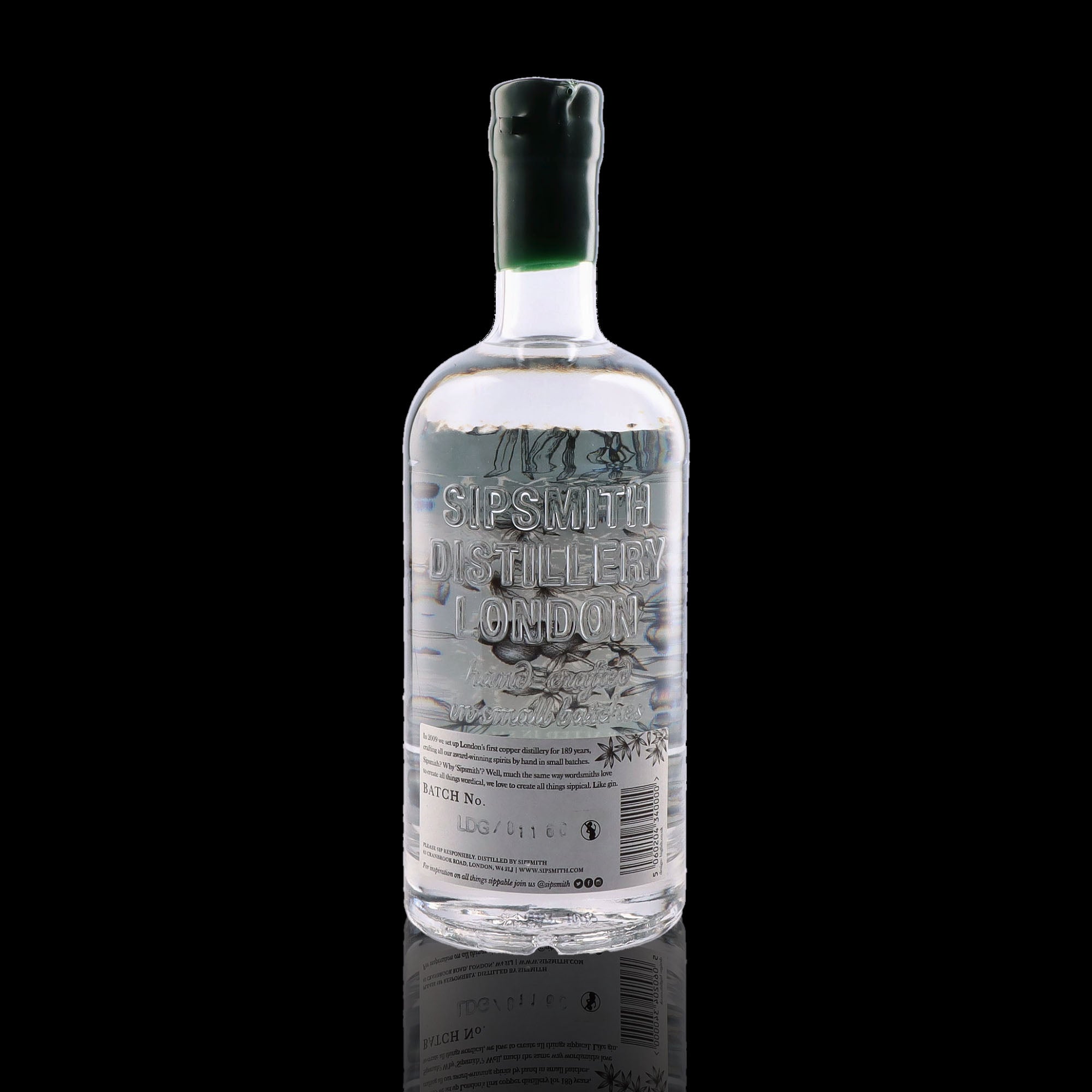 Une bouteille de Gin, de la marque Sipsmith, nommée London Dry Gin.