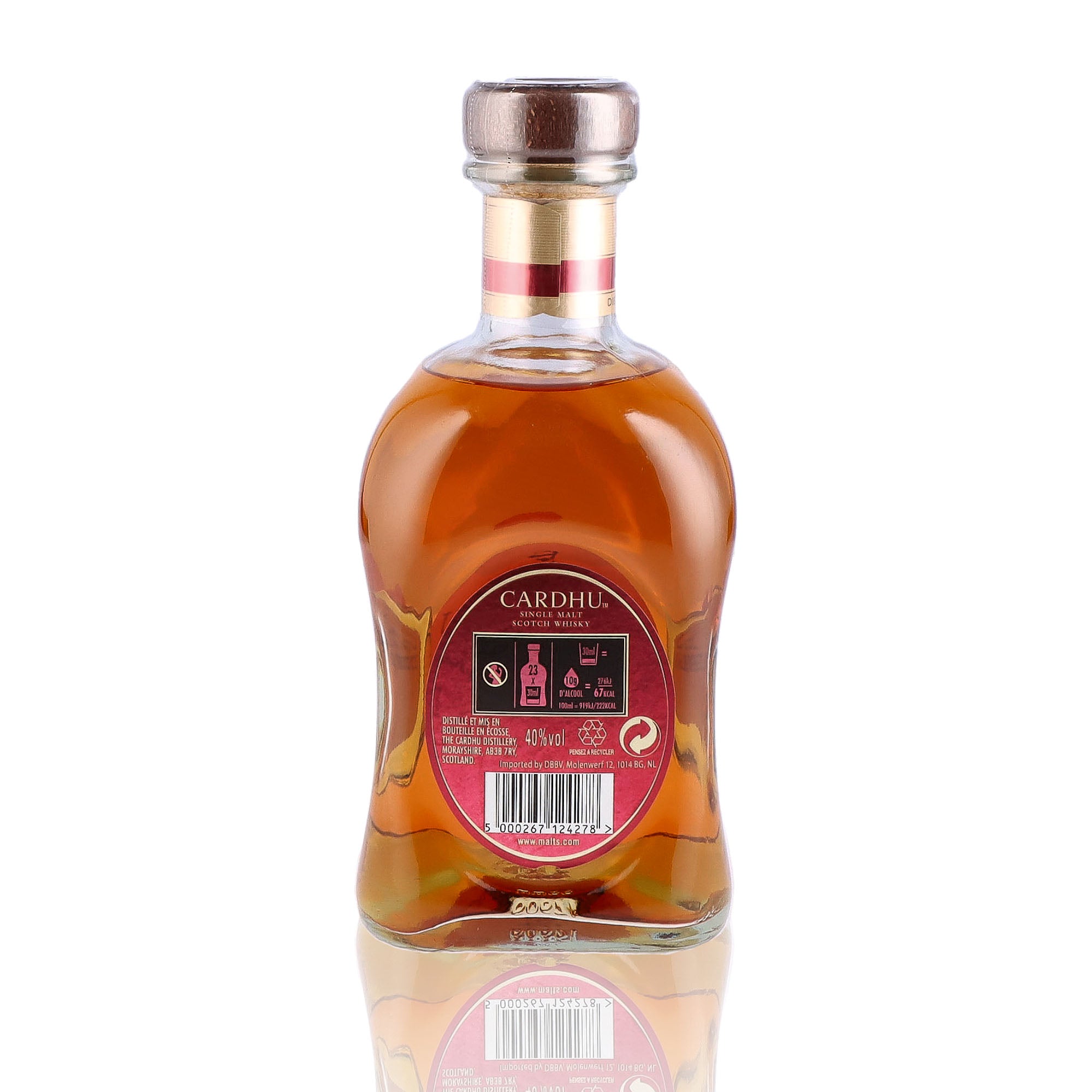 Un coffret de Scotch Whisky Single Malt de la marque Cardhu, nommée Amber Rock et 2 Verres.