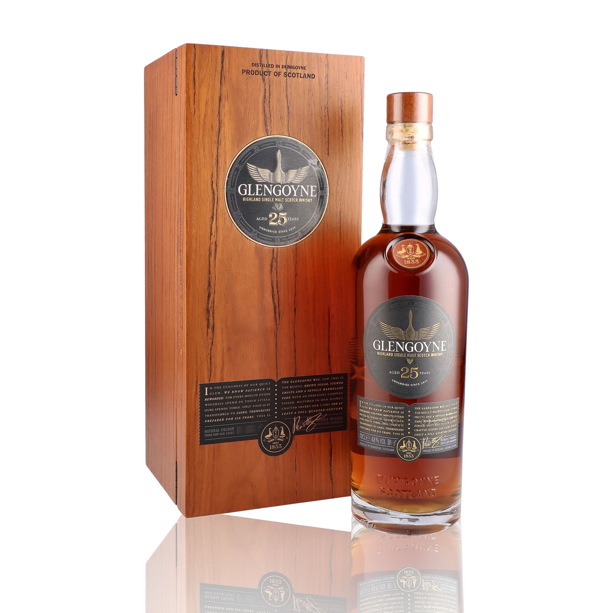 Une bouteille de Scotch Whisky Single Malt de la marque Glengoyne, 25 ans d'âge.