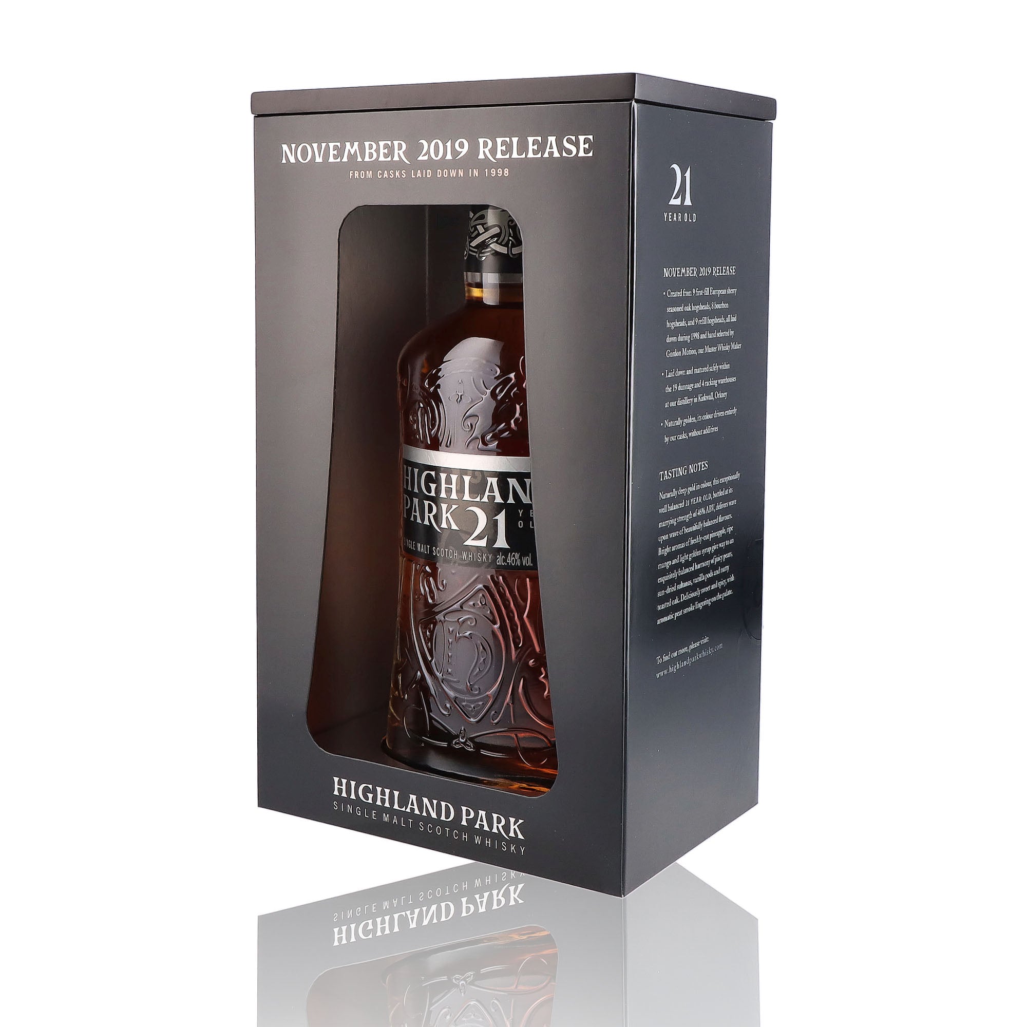 Une bouteille de Scotch Whisky Single Malt de la marque Highland Park, 21 ans d'âge.