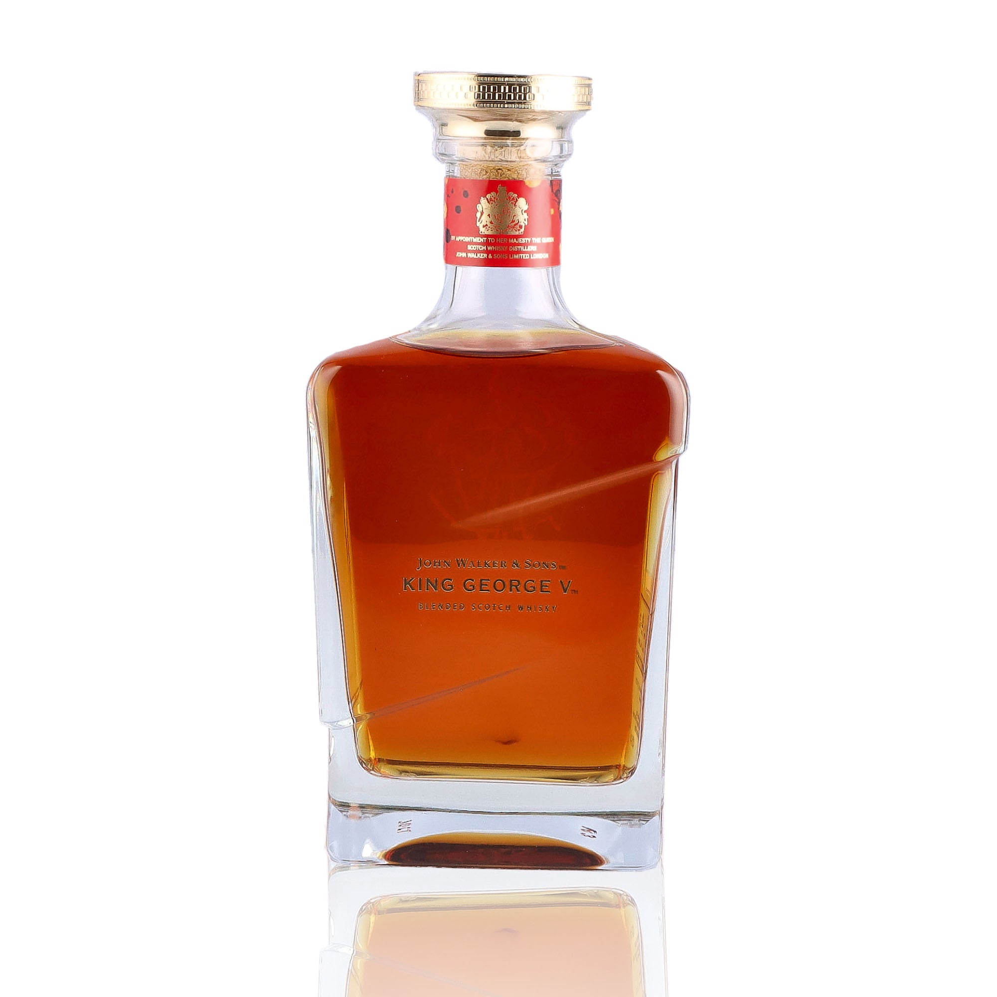 Une bouteille de Scotch Whisky Blends de la marque Johnnie Walker, nommée Sons King George, du millésime 2023